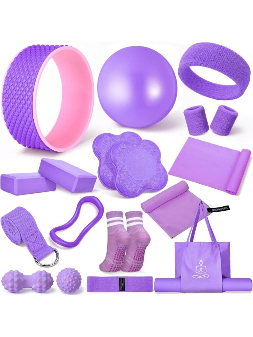 17-Piece Yoga Starter Kit for Women | Complete Pilates Equipment Set